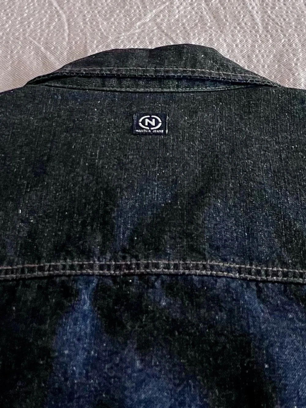 Vintage Y2K Náutica Men's Indigo Denim Jacket (oversized)